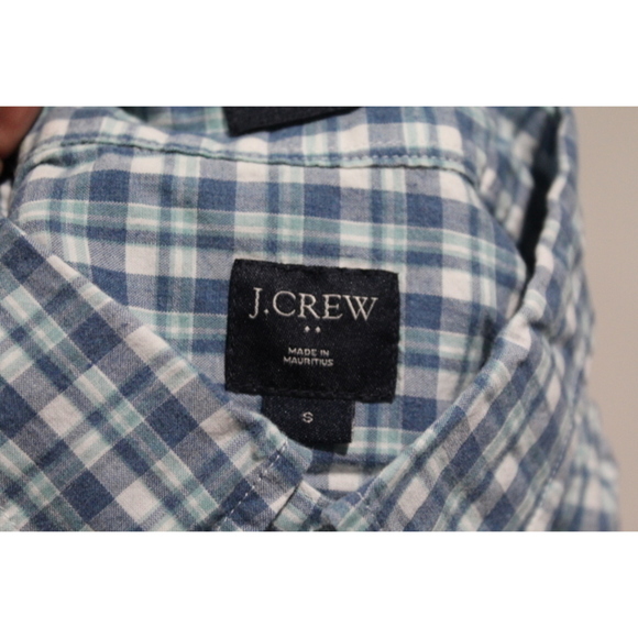 J.Crew Men Blue Plaid Button Down Slim Fit Size Small - Picture 2 of 8